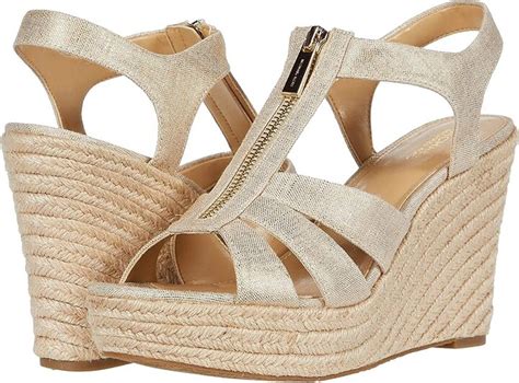 michael kors berkley wedge pale gold|michael kors berkley denim sandals.